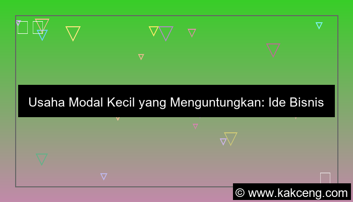 gambar usaha modal kecil